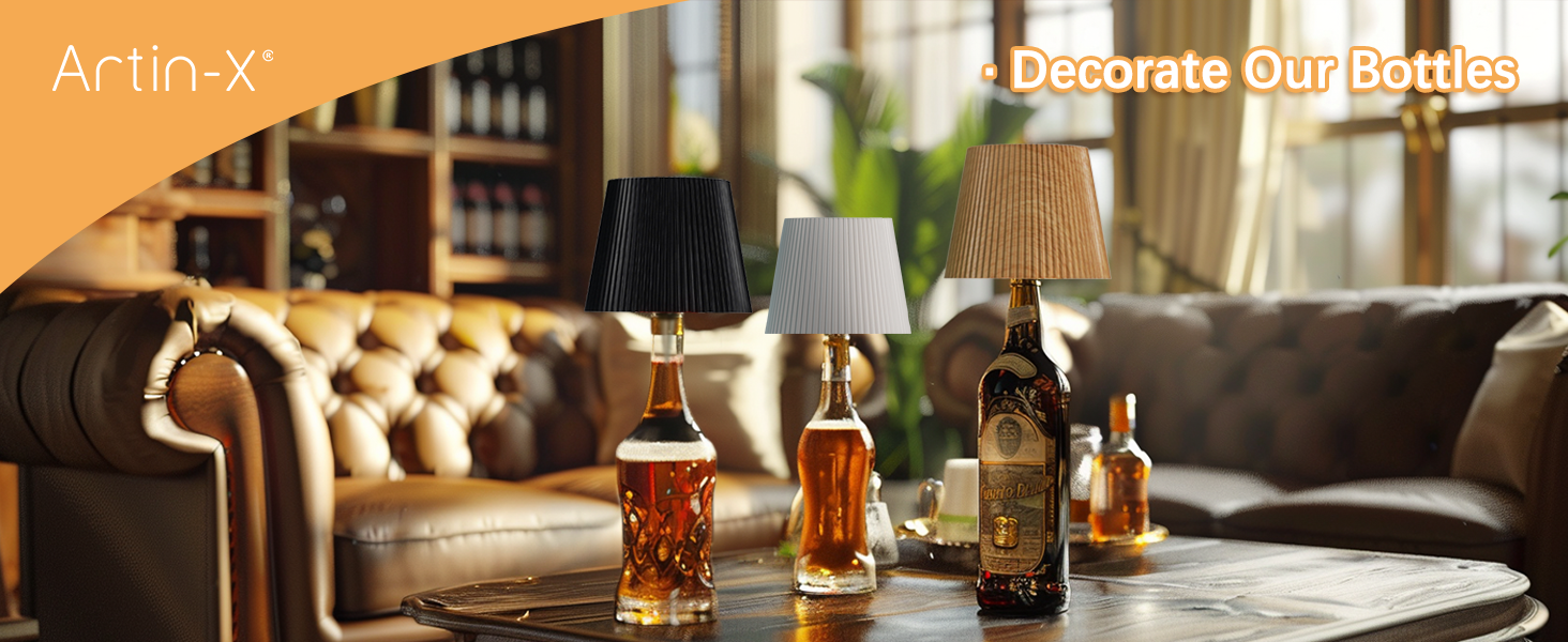 Wireless Bottle Lamp Rechargeable Bottle Lights Touch Control for Liquor Bottles Color-Changing Fillable Lamp for Bars Restaurants Home Decor
