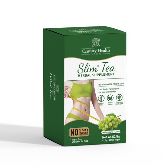 Century Health Slim Tea (Green Grapes Flavor) 25 Tea Bags Natural  Weight Loss & Gut Health