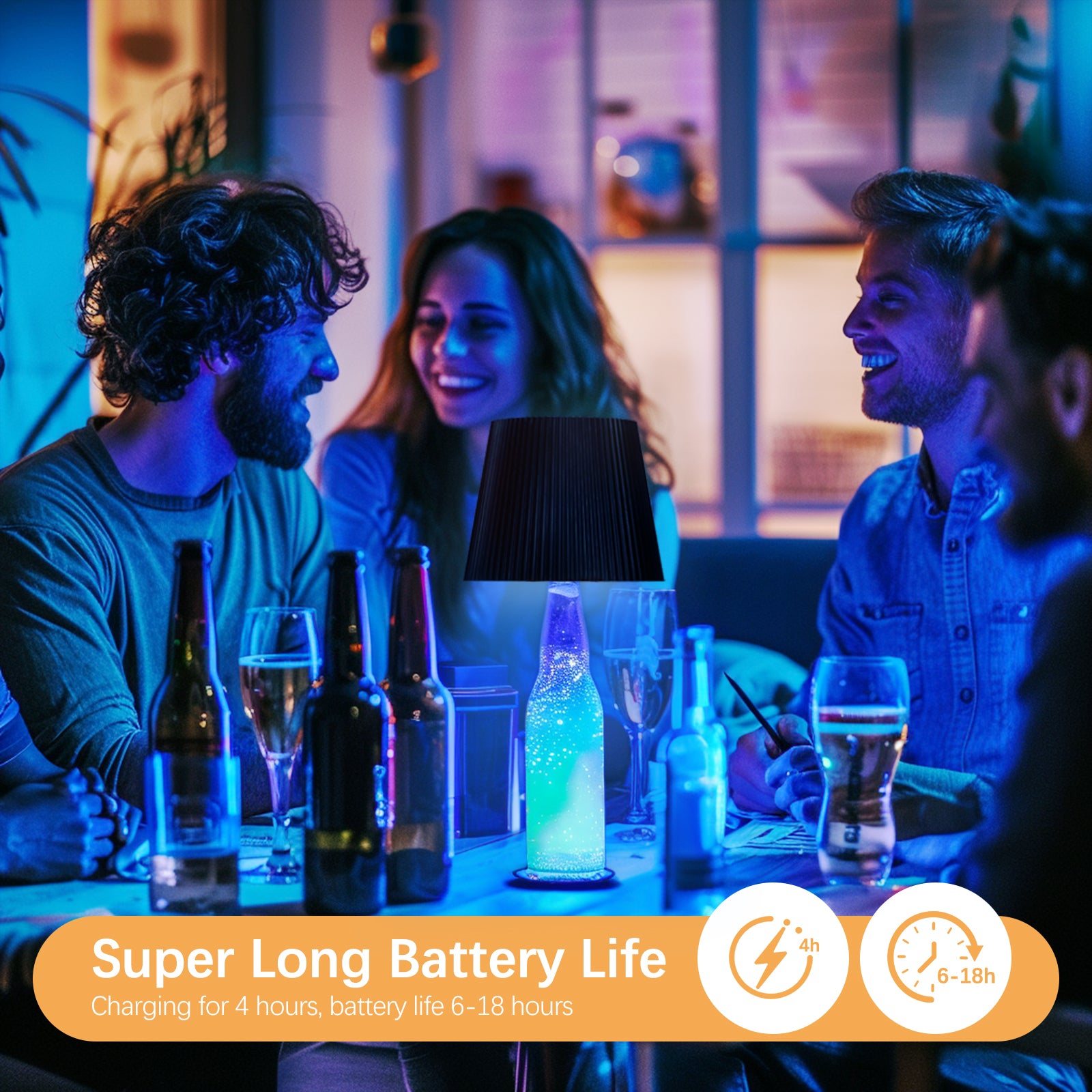 Wireless Bottle Lamp Rechargeable Bottle Lights Touch Control for Liquor Bottles Color-Changing Fillable Lamp for Bars Restaurants Home Decor