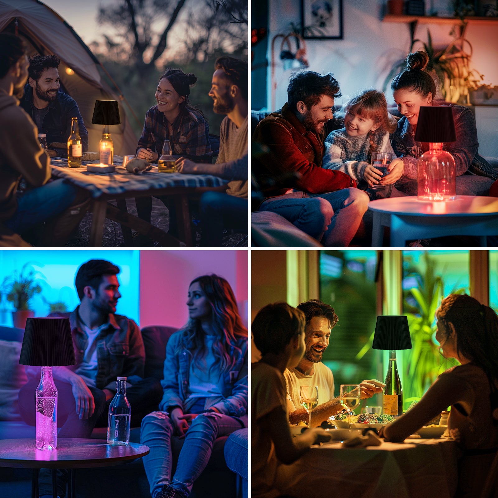 Wireless Bottle Lamp Rechargeable Bottle Lights Touch Control for Liquor Bottles Color-Changing Fillable Lamp for Bars Restaurants Home Decor