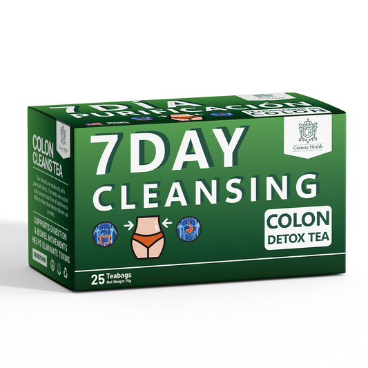 Century Health 7 Day Cleansing Colon Detox Tea - 25 Bags  Digestive Support & Toxin Elimination