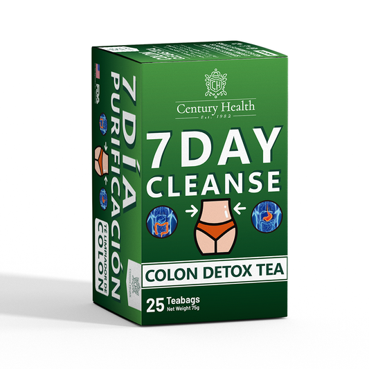 Century Health 7 Day Cleansing Colon Detox Tea - 25 Bags  Digestive Support & Toxin Elimination